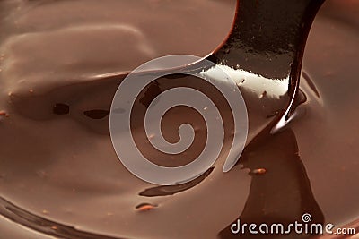Liquid black chocolate Stock Photo