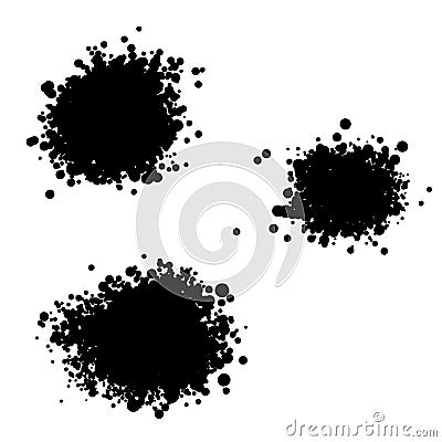 Liquid black drip splatter silhouette on white Vector Illustration