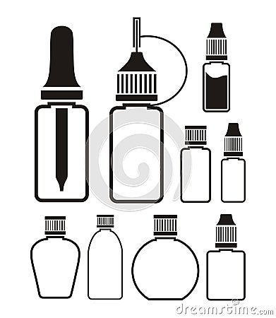 Liquid bottle - icon sets Vector Illustration