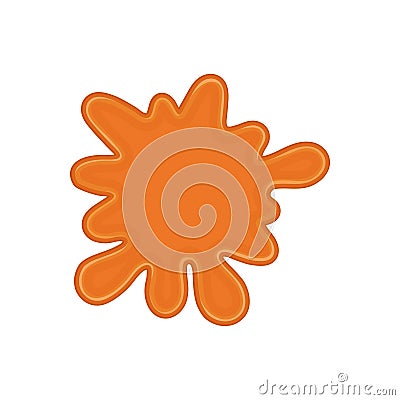 Liquid caramel on white background. Candy toffee concept. Vector Illustration