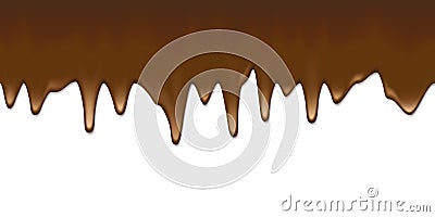 Liquid chocolate flowing down Vector Illustration