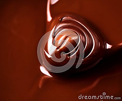 Liquid chocolate praline Stock Photo
