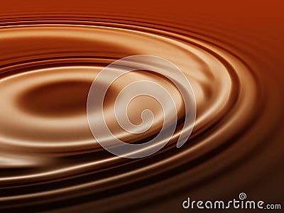 Liquid chocolate which is stirred in a glass Stock Photo