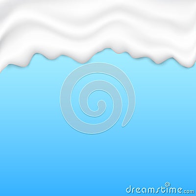 Liquid creamy white texture Vector Illustration