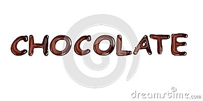 Liquid dark chocolate isolated on white background. Vector Illustration