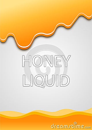 Liquid Droplets of Honey on Paper Vector Illustration