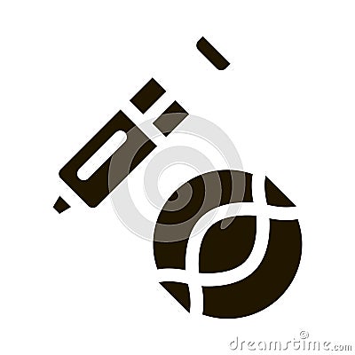 Liquid Dropper Pipette Biomaterial glyph icon Vector Illustration