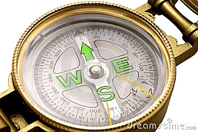 Liquid filled lensatic compass Stock Photo