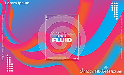 Liquid flow Fluid color shapes Applicable for gift card cover poste Vector Illustration