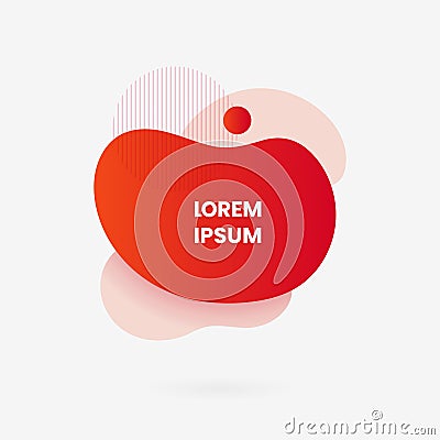 Liquid geometric abstract modern background graphic element. fluid dynamic shape red gradient color vector illustration. Social Vector Illustration