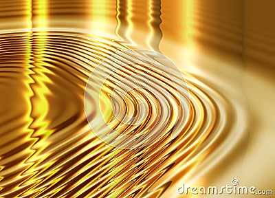 Liquid Gold Background Cartoon Illustration