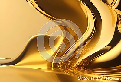 Liquid Gold Glamour Blurred Elegance with Copy Area - Mockup Template for a Luxurious and Stunning Showcas Generative AI Stock Photo