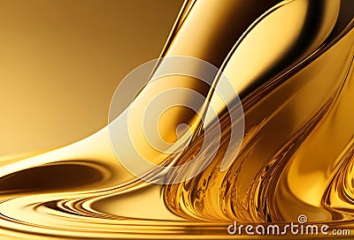 Liquid Gold Glamour Blurred Elegance with Copy Area - Mockup Template for a Luxurious and Stunning Showcas Generative AI Stock Photo