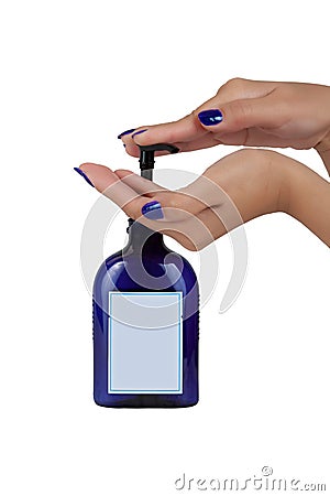 Liquid hand soap dispenser Stock Photo
