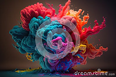 Liquid Ink Blots and Splatters: A Messy and Creative Explosion Stock Photo