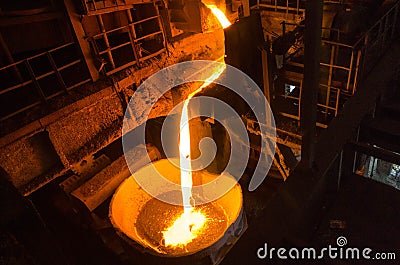 Liquid iron Stock Photo