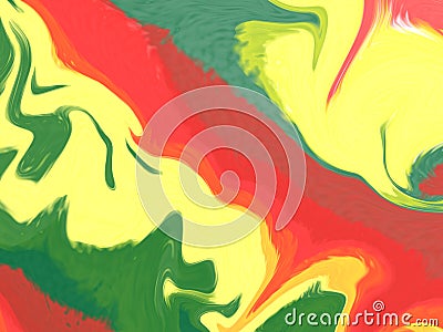 Liquid Liquified Effect Abstract Background In Rastafarian Color Cartoon Illustration