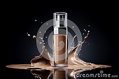 Liquid makeup bottle. Generate Ai Stock Photo