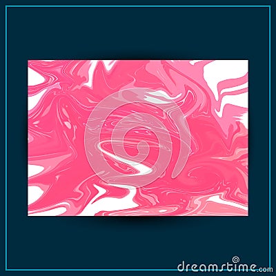 Liquid marble texture. Mixture of acrylic paints. Abstract background design. Fluid art. Applicable for background design Vector Illustration