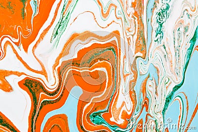 Liquid marbling acrylic paint background. Fluid painting abstract Stock Photo