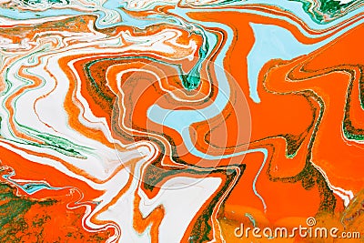 Liquid marbling acrylic paint background. Fluid painting abstract Stock Photo