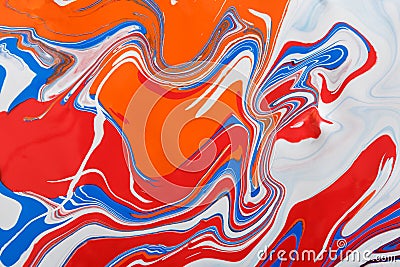 Liquid marbling acrylic paint background. Fluid painting abstract texture Stock Photo