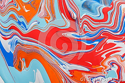 Liquid marbling acrylic paint background. Fluid painting abstract texture Stock Photo