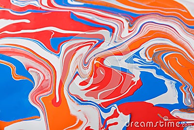 Liquid marbling acrylic paint background. Fluid painting abstract texture Stock Photo