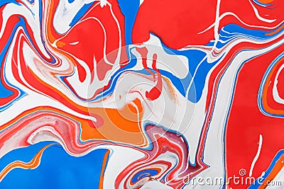 Liquid marbling acrylic paint background. Fluid painting abstract texture Stock Photo