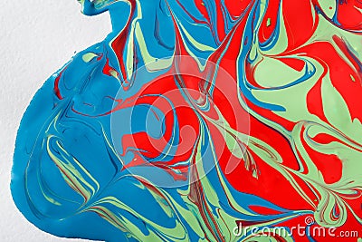 Liquid marbling acrylic paint background. Fluid painting abstract texture Stock Photo