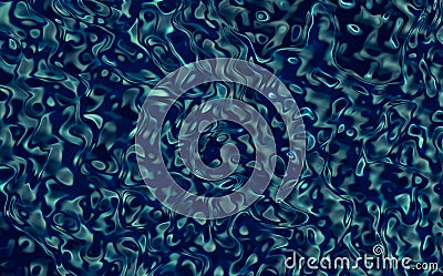 Liquid metallic surface. 3D mercurial object. Fluid mercury swirl. Wavy organic smooth shape Cartoon Illustration