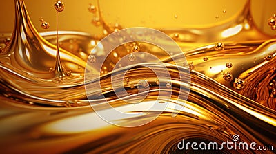 Liquid Molten Gold, abstract illustration Cartoon Illustration