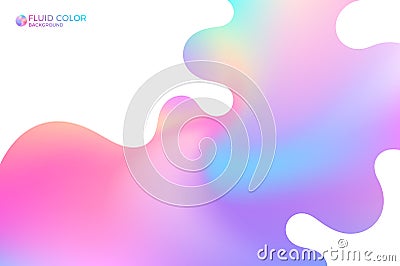 Liquid paint. Abstract iridescent background Vector Illustration