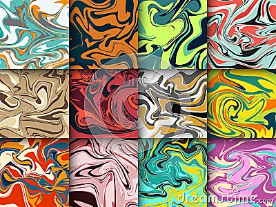Liquid paint abstract marble background pattern modern contemporary art marbled texture stone design vector illustration Vector Illustration