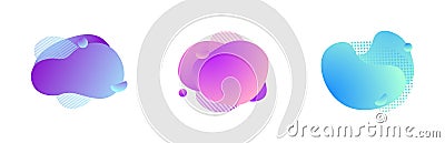 Liquid shape. Abstract trendy fluid bubbles. Dynamic magic frame. Vector geometric splash. Moderm gradient graphic shape Vector Illustration