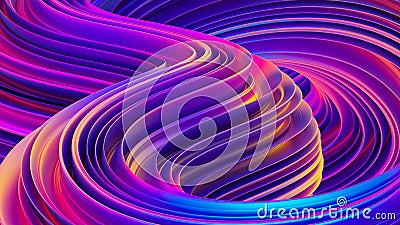 Liquid shapes abstract holographic 3D wavy background Stock Photo