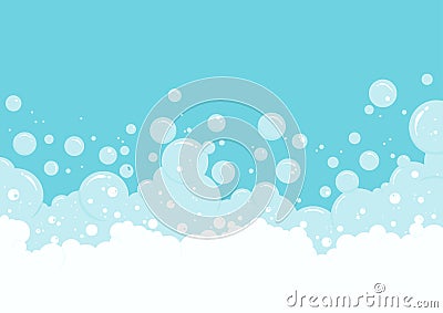 Liquid soap bubbles and foam vector background Vector Illustration