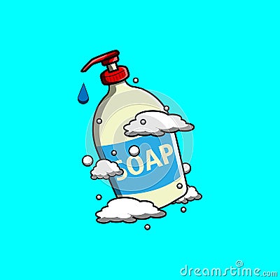 Liquid Soap Cartoon Stlye illustration Vector Illustration