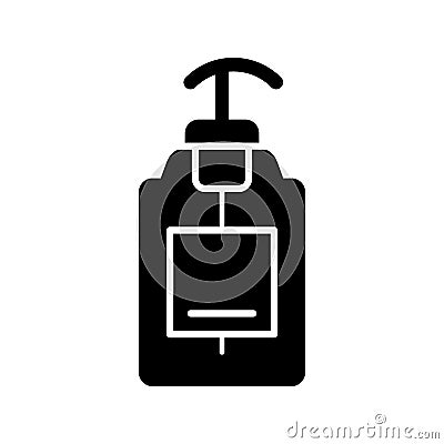 Liquid Soap vector icon. Black soap illustration on white background. Solid linear body care icon. Vector Illustration
