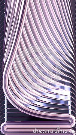 Liquid squiggly stream of thin silver lines. Abstract pattern. 3d rendering digital illustration Cartoon Illustration