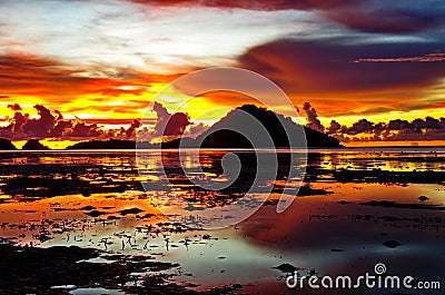Liquid sunset Stock Photo