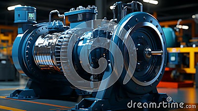 Liquid transfer pump with asynchronous electric motor, modern chemical Stock Photo