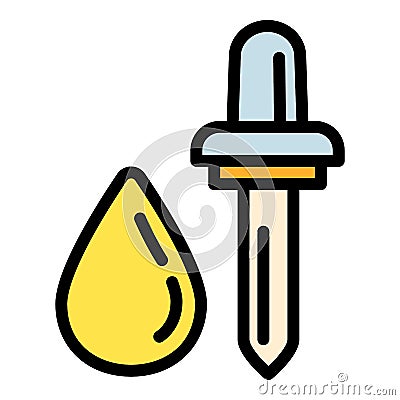 Liquid vape pipette icon, outline style Vector Illustration