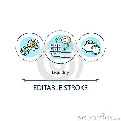 Liquidity concept icon Vector Illustration