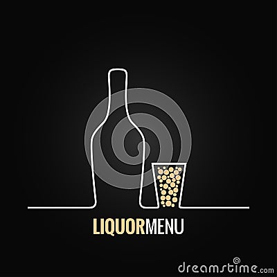 Liquor bottle glass shot design background Vector Illustration