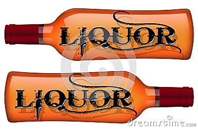 Liquor bottles Sign Stock Photo