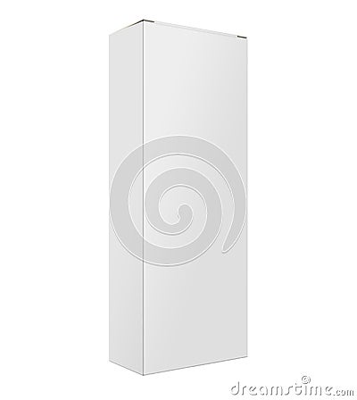 Liquor Box mock up, white, blank, clear isolated paper box in white background with perspective view Stock Photo