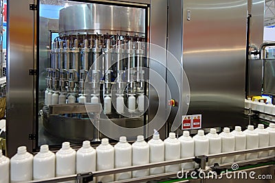 Liquor filling machine Stock Photo