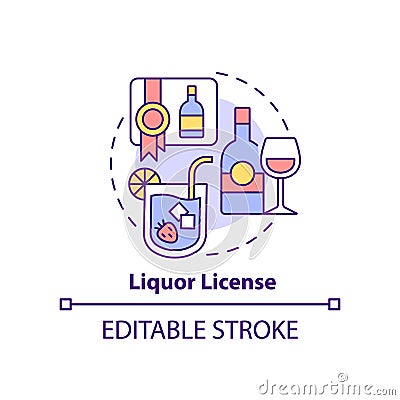 Liquor license concept icon Vector Illustration