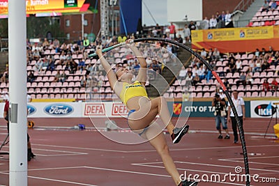 LISA GUNNARSSON SWEDEN win silver in pole vault final in the IAAF World U20 Championship Tampere, Editorial Stock Photo